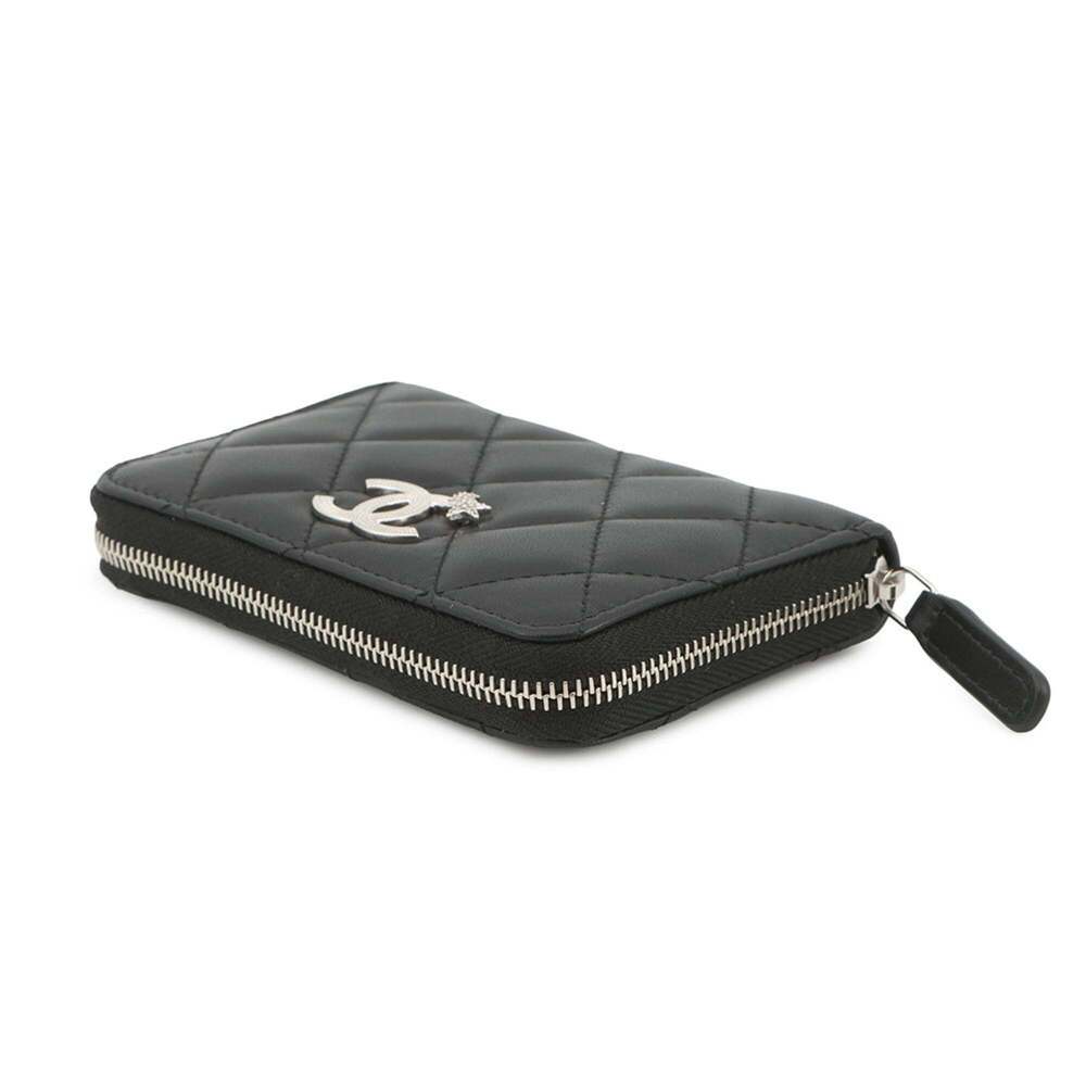 CHANEL Black Lambskin Leather Logo Wallet - Picture 2 of 10